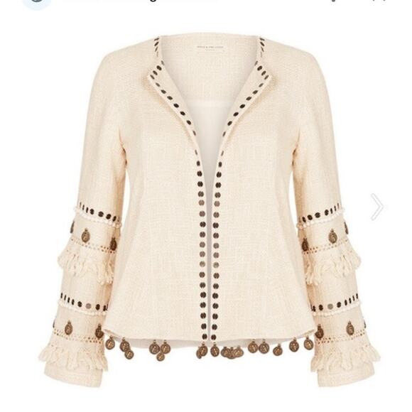 Spell & the Gypsy Collective Alphie Open Front Peplum Blazer Small - Picture 13 of 13